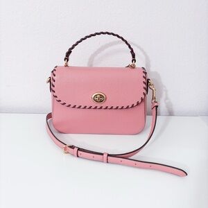Coach Pink Marlie Top Handle Satchel With Whipstitch